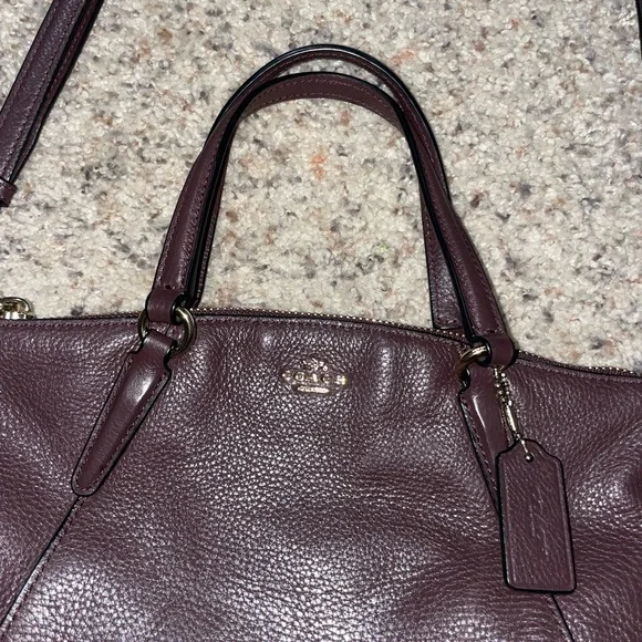 Coach Premium Leather Small Crossbody Handbag Purse Oxblood